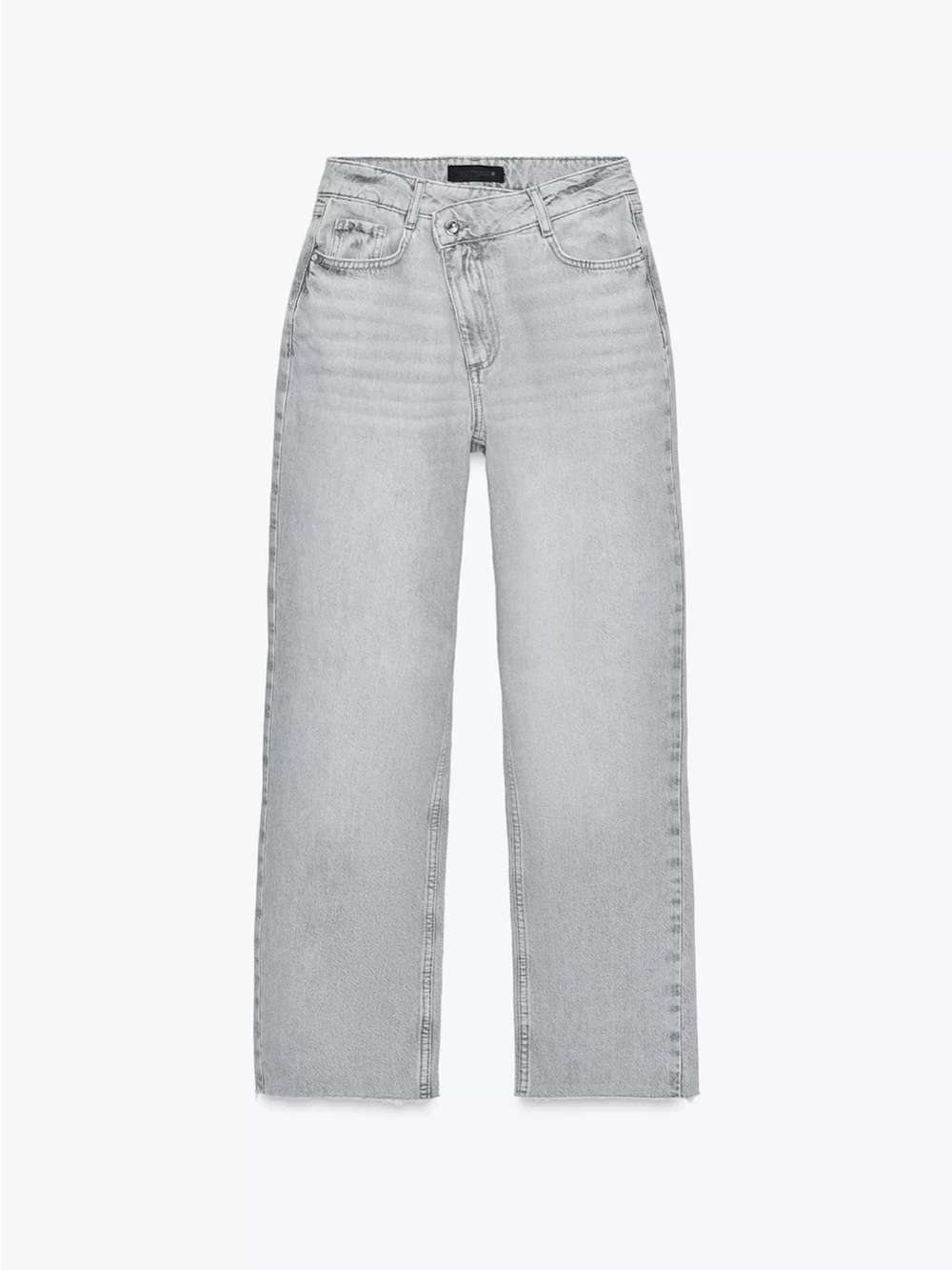 Zara Straight-Leg Jeans - Light Gray
